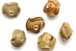Lampwork Glass Bead / 13MM Caramel Rondelle