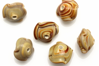 Lampwork Glass Bead / 13MM Caramel Rondelle