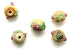 Lampwork Glass Bead / 10MM Round,Caramel,Southwest