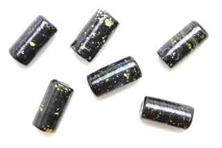 Lampwork Glass Bead / 14MM Tube Gold Foil