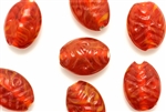Lampwork Glass Bead / 19MM Oval, Red