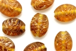 Lampwork Glass Bead / 19MM Oval,Topaz