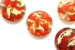 Lampwork Glass Bead / 20MM Flat Round,Crystal
