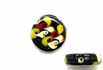 Lampwork Glass Bead / 20MM Flat Round,Black