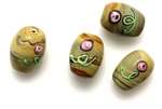 Lampwork Glass Bead / 15MM Barrel,Caramel,Southwest