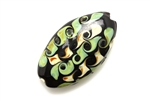 Lampwork Glass Bead / 35MM Flat Oval, Black