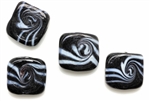 Lampwork Glass Bead / 16MM Square,Black