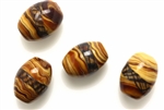 Lampwork Glass Bead / 20MM Barrel,Dark Caramel Swirl