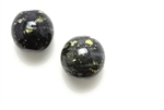 Lampwork Glass Bead / 14MM Round Black,Gold Fleck
