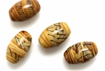 Lampwork Glass Bead / 19MM Barrel,Medium Caramel Swirl