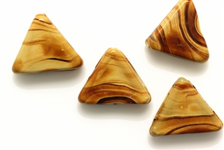 Lampwork Glass Bead / 17MM Triangle,Caramel Swirl