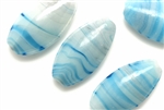 Lampwork Glass Bead / 30MM Oval,Blue,Black