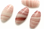 Lampwork Glass Bead / 30MM Oval,Pink,Black