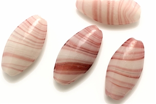 Lampwork Glass Bead / 30MM Oval,Pink,Black