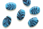 Lampwork Glass Bead / 19MM Flat Oval,Teal
