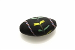 Lampwork Glass Bead / 33MM Oval,Black Matte Lewis & Clark Trade Bead