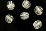 Lampwork Glass Bead / 12MM Round,Crystal White Stripes