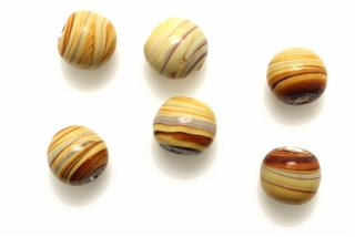 Lampwork Glass Bead / 12MM Round,Caramel Swirl