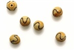 Lampwork Glass Bead / 10MM Round,Caramel Swirl Copper Fleck Stripe