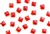Vintage Nailhead / Square Faceted 4MM Red