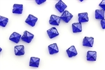 Vintage Nailhead / Faceted Square 5MM Blue Lustre