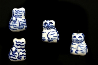 Porcelain Beads / Cat Blue 17MM