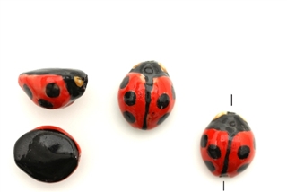 Porcelain Beads / Ladybug 17MM Red