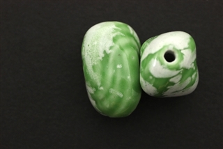 Porcelain Beads / Boulder 30MM Green