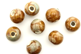 Porcelain Beads / Round 12MM Brown