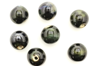 Porcelain Beads / Round 14MM Blue Green