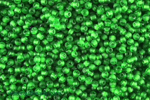 9/0 Seed Bead,Vintage Czechoslovakian Seed Beads, Matte, Clear Green