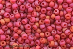 5/0, Seed Bead, Vintage, Czechoslovakian, Seed Beads, Matte, Red Orange, AB