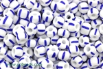 1/0 Seed Bead,Vintage Czechoslovakian Seed Beads, Striped, White, Blue