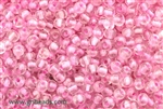 6/0 Seed Bead,Vintage Czechoslovakian Seed Beads, Crystal, Pink Lined