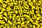 3/0 Seed Bead,Vintage Czechoslovakian Seed Beads, Striped, Yellow, Black