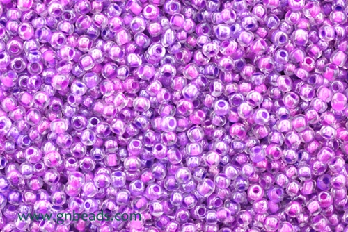 9/0 Seed Bead,Vintage Czechoslovakian Seed Beads, Lilac Lined, Crystal