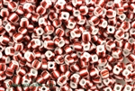 5/0, Seed Bead, Vintage, Czechoslovakian, Seed Beads, Striped, White, Red, Black