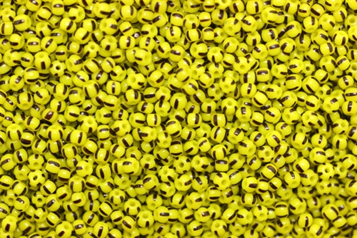 10/0, Seed Bead, Vintage, Czechoslovakian, Seed Beads, Yellow, Black Stripes
