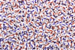 9/0, Seed Bead, Vintage, Czechoslovakian, Seed Beads, White, Red & Blue Striped
