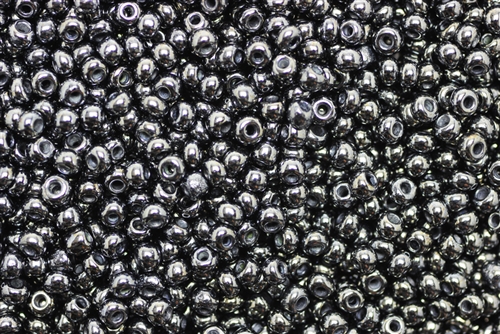 8/0, Seed Bead, Vintage, Czechoslovakian, Seed Beads, Gunmetal Gray