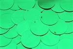 Sequin, Round, 24MM, Vintage, Round, U.S.Made, Top Hole, Kelly Green