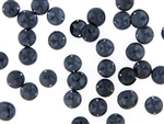 Vintage French Sequin 10MM Faceted Round / Gun Metal Blue