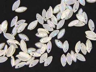 Vintage French Sequin 11MM Oval / Ivory AB
