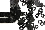 Sequin, Vintage, French, 8MM, Sprocket, Black
