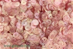 Sequin, 6MM, Cupped, Round, Vintage, 1MM Center Hole, Clear Light Pink Iris