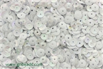 Sequin, 6MM, Cupped, Round, Vintage, 1MM Center Hole, Linen White Iris