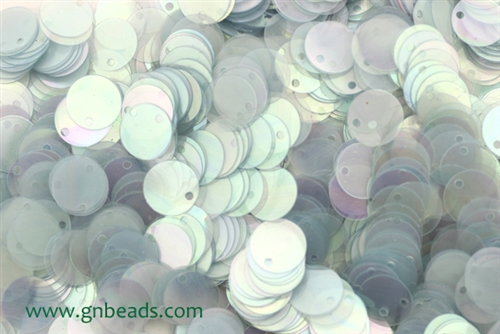 Sequin, Round, 8MM, Vintage, 1.8MM Top Hole, Light Blue Iris