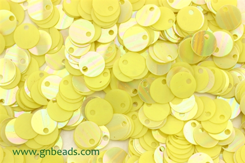 Sequin, Round, 8MM, Vintage, 1.8MM Top Hole, Yellow Iris