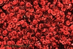 Sequin, Round, 5MM, Cupped, Vintage, 1MM Center Hole, Cherry Red