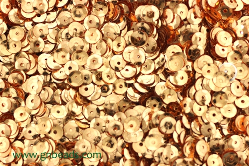Sequin, Round, 5MM, Cupped, Vintage, 1MM Center Hole, Dark Gold